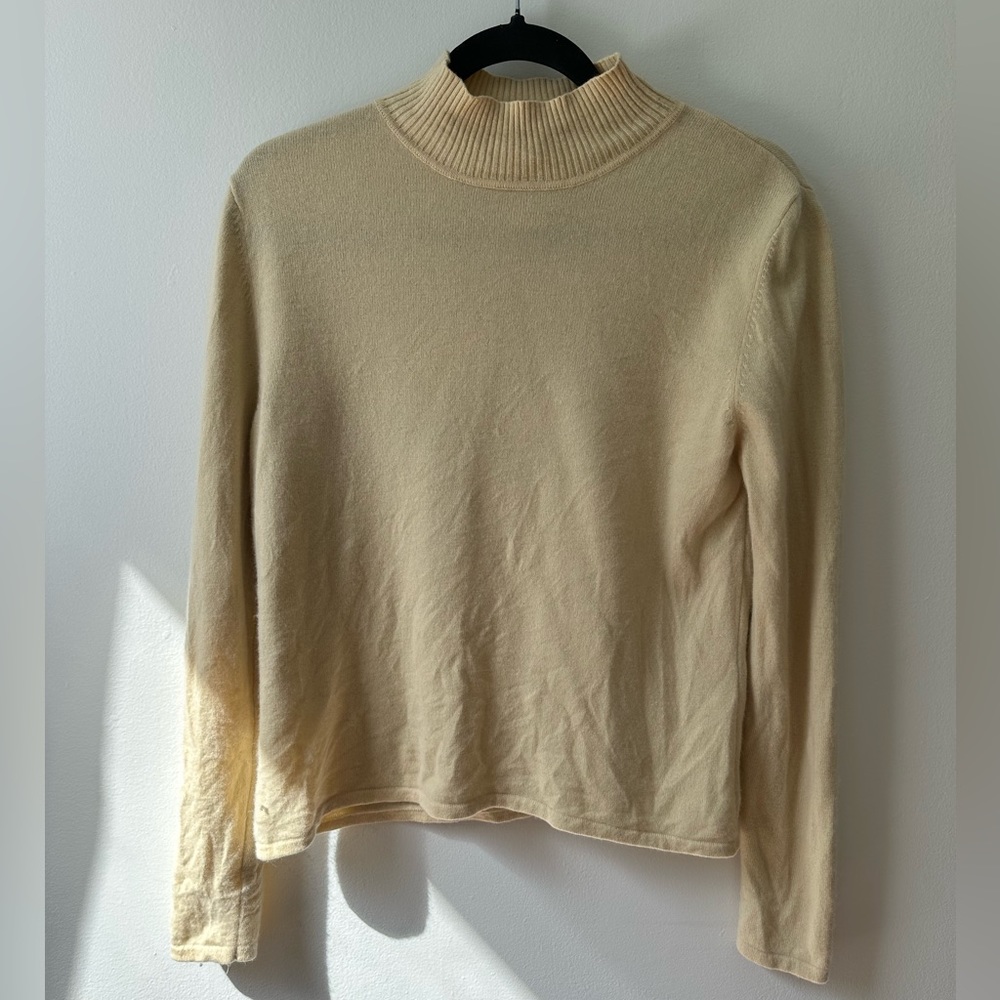 Buttery soft yellow cashmere sweater
